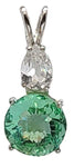 Tibetan Green Obsidian Mini Radiant Heart™ with Pear Cut Danburite