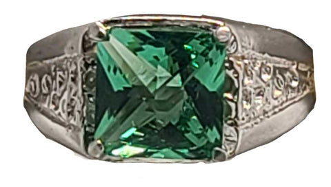 Tibetan Green Obsidian Magician Stone™ Mens Ring