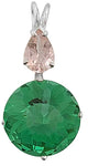 Tibetan Green Obsidian Radiant Heart Crystal™ with Pear Cut Morganite