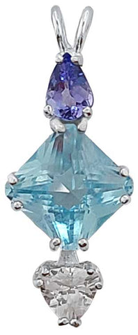 Blue Topaz Mini Magician Stone™ with Tanzanite & Aquamarine