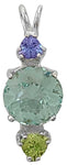 Colombian Obsidian Mini Radiant Heart™ with Tanzanite & Peridot