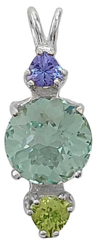 Colombian Obsidian Mini Radiant Heart™ with Tanzanite & Peridot