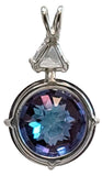 Tanzine Aura Radiant Heart Crystal™ With Trillion Cut Aquamarine