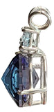 Tanzine Aura Radiant Heart Crystal™ With Trillion Cut Aquamarine