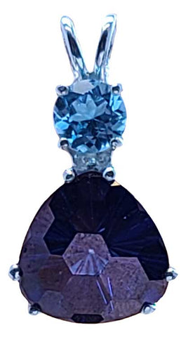 Tanzine Aura Super Nova™ Trillion With Round Cut Blue Topaz Super Nova Special 1