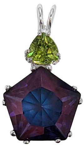 Tanzine Aura Star of Venus™ with Trillion Cut Peridot