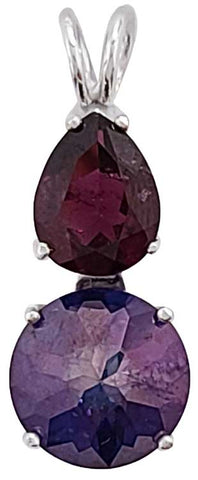 Tanzine Aura Mini Radiant Heart™ with Pear Cut Rhodolite Garnet