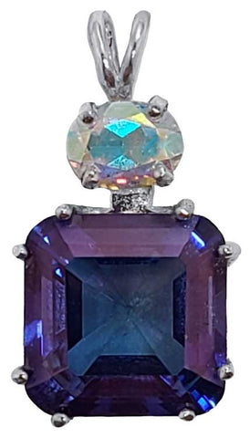 Tanzine Aura Earth Heart Crystal™ with Oval Cut Mystic Topaz