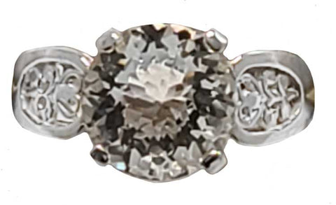 White Topaz Radiant Heart Crystal™ Ring