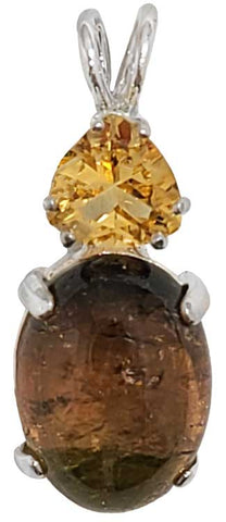 Yellow Tourmaline with Trillion Cut Citrine Special 3