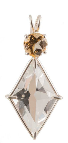 Clear Quartz Ascension Star™ with Round Cut Citrine