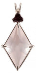 Rose Quartz Ascension Star™ with Trillion Cut Rhodolite Garnet