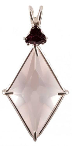 Rose Quartz Ascension Star™ with Trillion Cut Rhodolite Garnet
